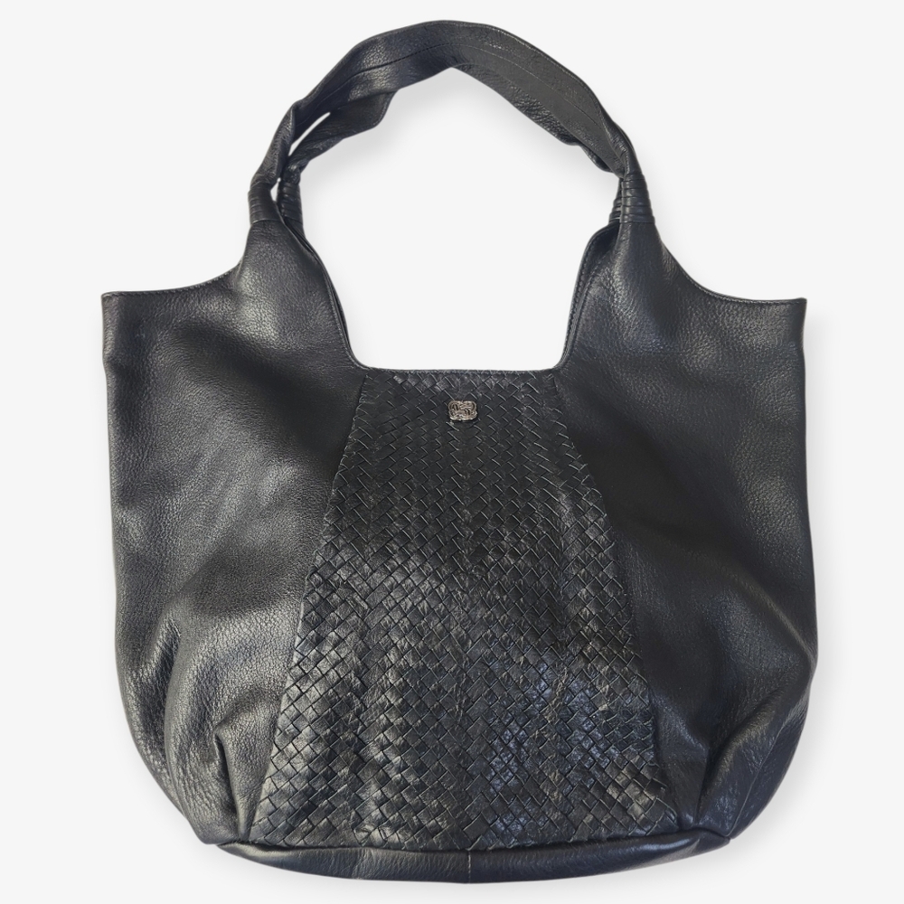 Elliott Lucca Soft Black Leather Hobo